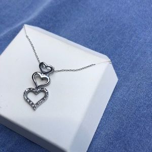 Diamond Stacked Heart Necklace